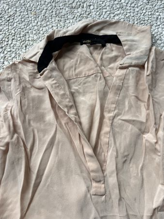 MAJE Silk Long Sleeve Blouse Top, Size 1, Pink/Black