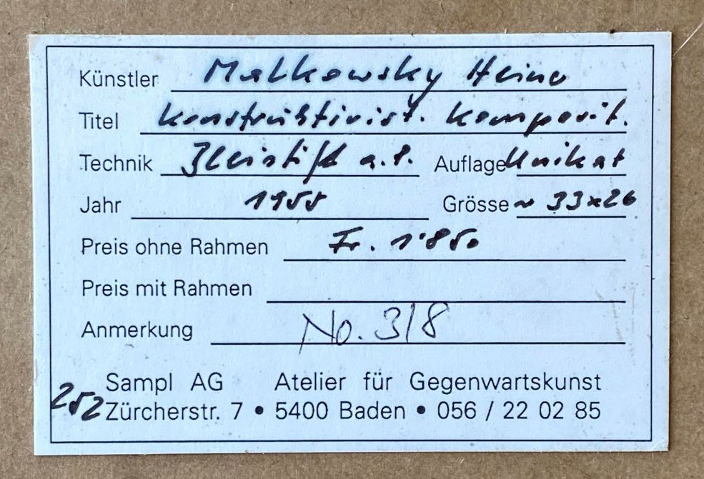 Foto & Immagini: Zeichnung von Heiner Malkowsky – Usato da Zürich venduto da Tadzio 2