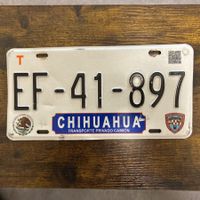 🇲🇽 Mexiko Autoschild, Chihuahua EF-41-897 - ORIGINAL