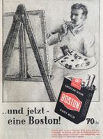 Vintage Reklame, Boston Cigaretten, Kunstmaler, Beruf, 1949