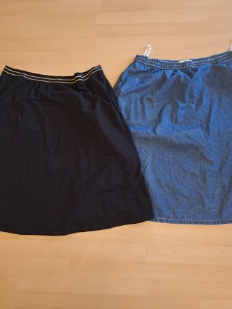 2 Röcke Jeans und Stoff Grösse 48 und 50/52