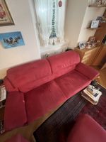 Sofa roter Bezug gebrauchter Zustand stabil