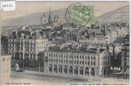 Geneve - Vue sur la ville, Saleve et Mont Blanc