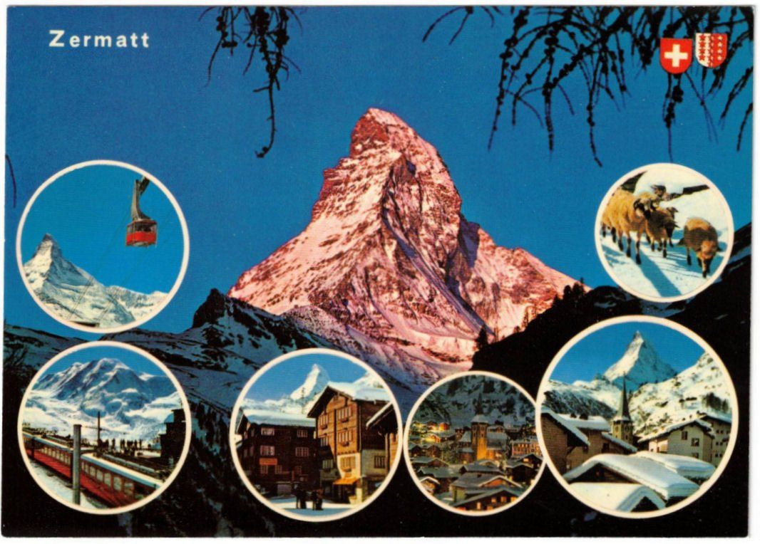Cartoline postali: Zermatt - 7 Bild AK – Usato da Binningen venduto da Mountainrider