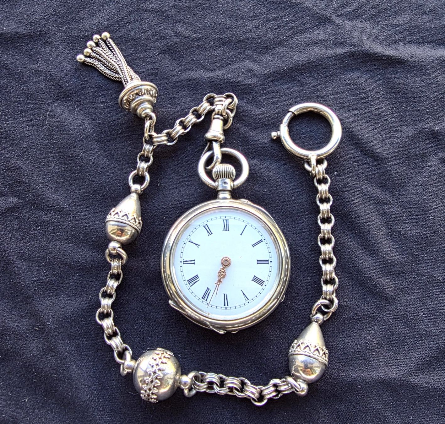 Orologi: Damentaschenuhr Silber mit Uhrenkette – Difettoso da Merenschwand venduto da Tfsim007