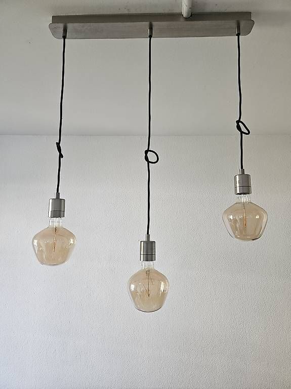 Lampadari & plafoniere: IKEA Pendelleuchte mit 3 Dekoleuchtmitteln  Edelstahl – Usato da Bern venduto da Holy_Oli 4