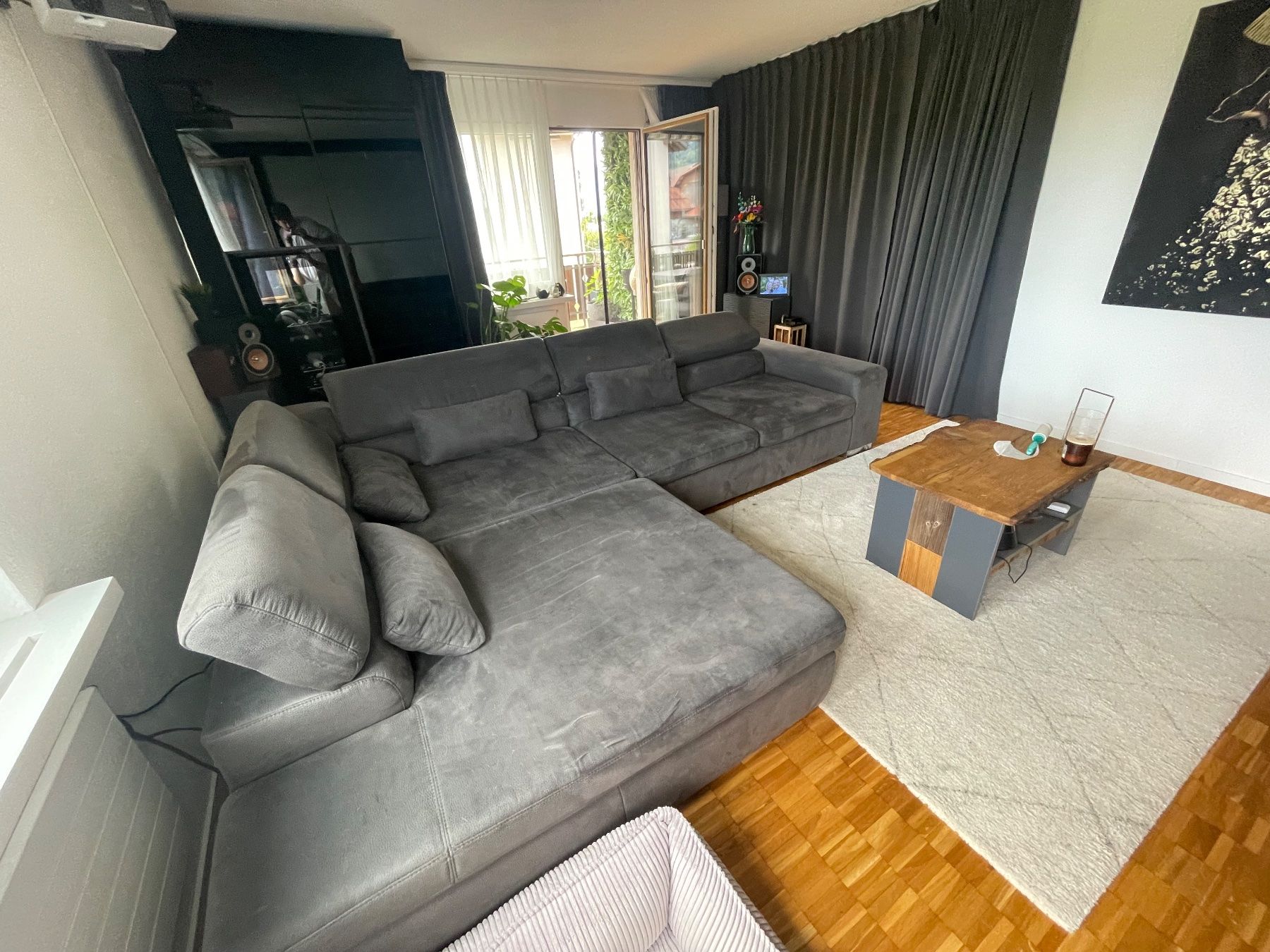 Sofas: Ecksofa anthrazit Stoff - L Sofa 280x220cm – D'occasion à Wagen par max1302p 1