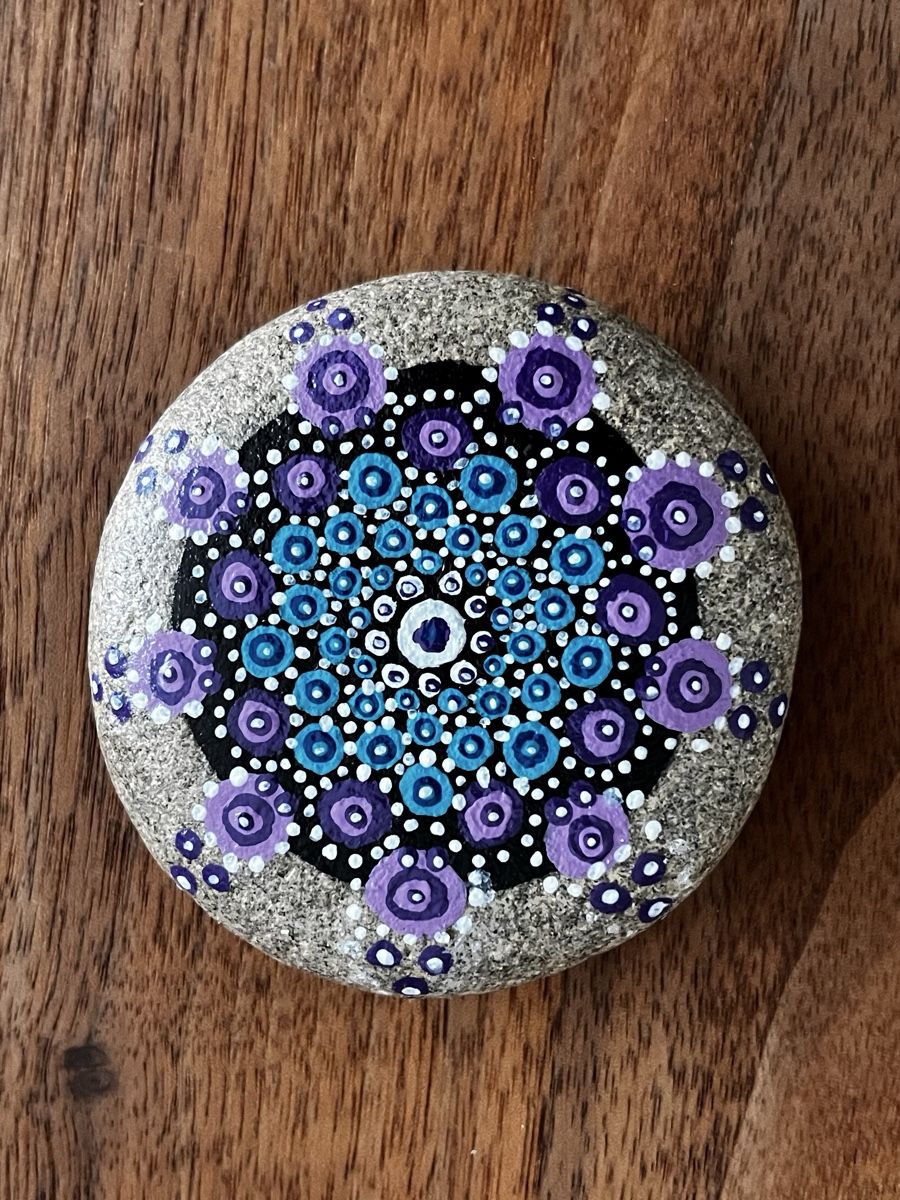 Tutte le decorazioni: Handbemalter Mandala-Stein, Deko, Glücksbringer, Geschenk – Nuovo e nell'imballaggio originale da Luzern venduto da sil_v7yf
