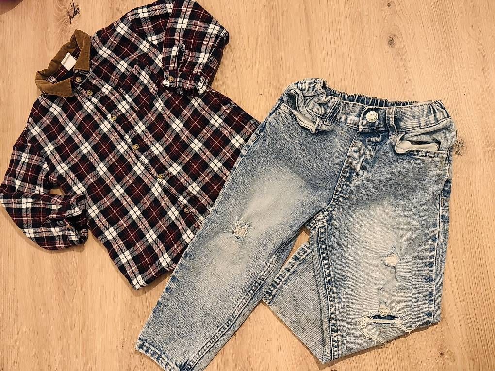 Pantaloni: Pantalon et chemise chaude taille 98  – Usato da La Chaux-de-Fonds venduto da Sabinchenn