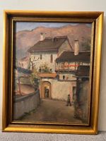 Vintage Goldenes gerahmtes Gemälde - Charmantes Schweizer Do