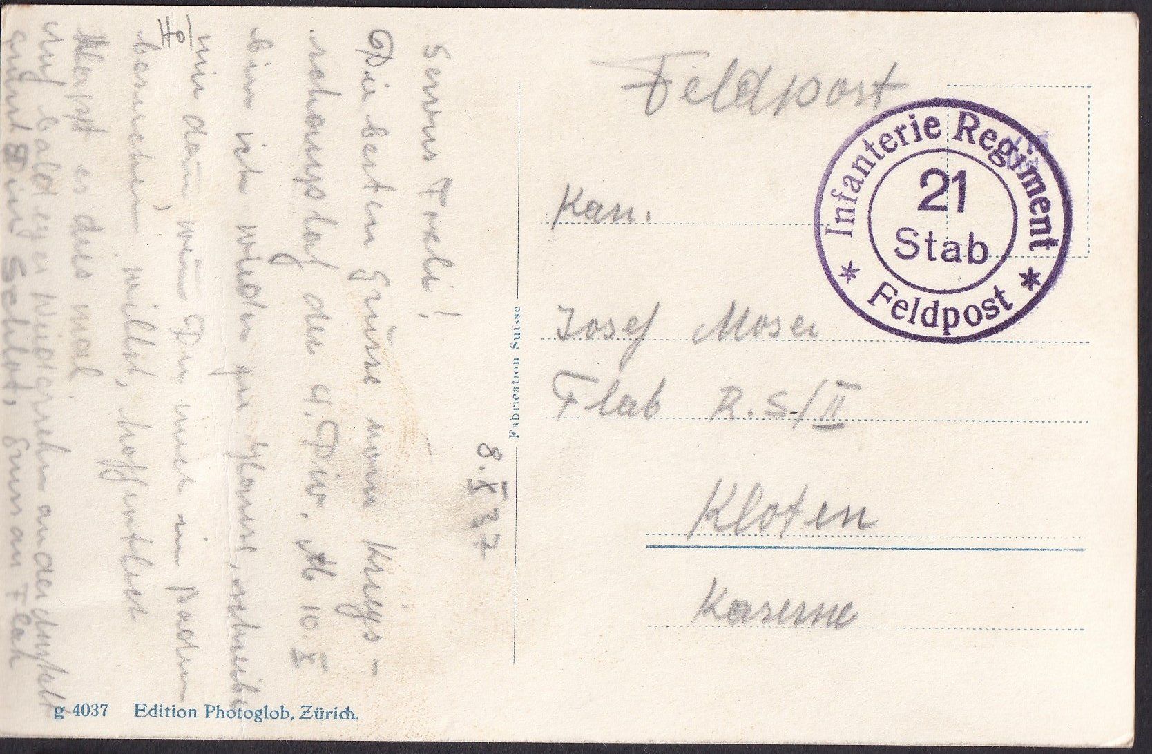 Ansichtskarten: Waldenburg Strassenpartie Feldpoststempel – Gebraucht aus Olten von clotaldi 1