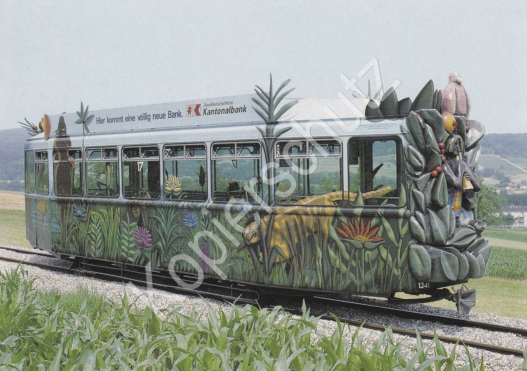 Cartoline postali: Strassenbahn Basel BLT B3 1341 Werbetram – Nuovo e nell'imballaggio originale da Ettingen venduto da Pantograph163