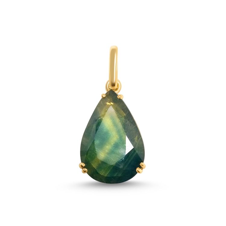 Ciondoli: 18K Gelbgold Anhänger mit Saphir (6.45 ct) & Zertifikat – Nuovo e nell'imballaggio originale da Hinwil venduto da GOS08