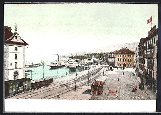 Cartoline postali: AK Rorschach, Blick auf den Hafen – Usato da Berlin venduto da bartko-reher