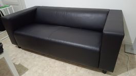 Echtleder Sofa Schwarz IKEA
