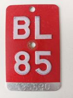 Velonummer BL 85 plaque Velo