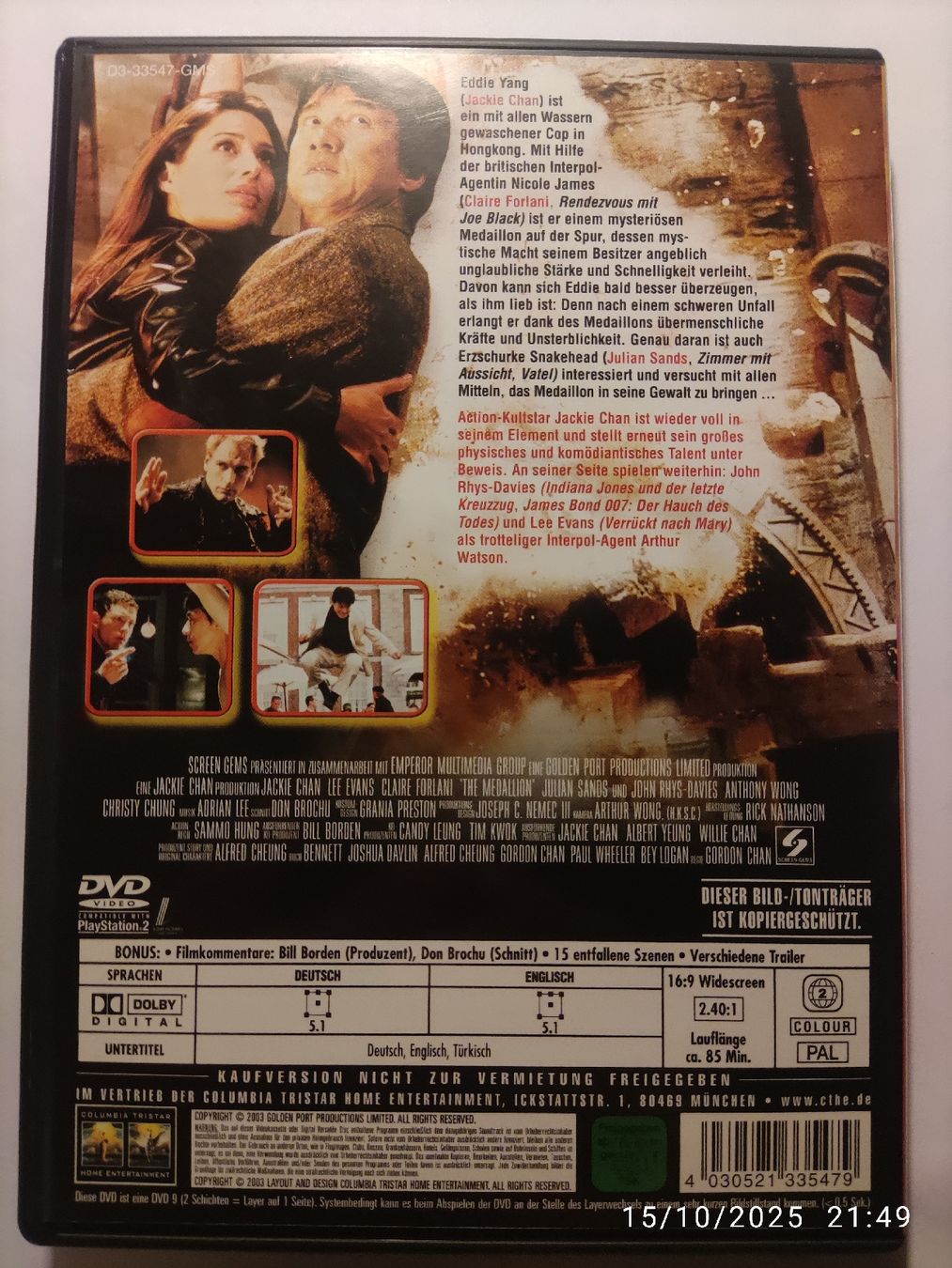 Tutti i DVDs: Das Medaillon von Gordon Chan - DVD – Usato da Basel venduto da Alacant 1