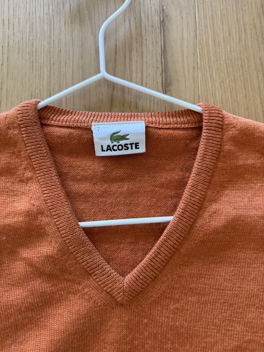 Lacoste Maglioni & Felpe: Lacoste Vintage Orange Woll Sweater Pullover, Gr. 7 / XL – Usato da Birmensdorf ZH venduto da linkel 1