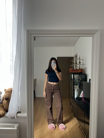 Brown Cargo Pants - Y2K Style
