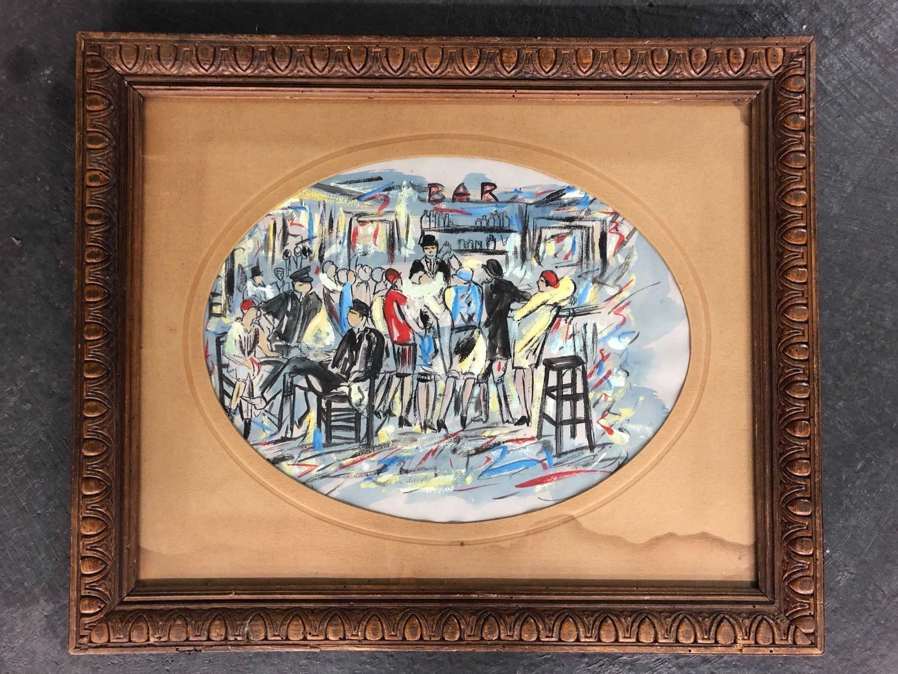 Dipinti: Bild, Aquarell - Bar Française – Usato da Zürich venduto da inga65 1