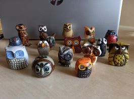Sammlung Eulen Figuren, 16 Stück, Deko, Sammler