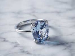 Eleganter Silber 925 Aquamarin Ring - Neu