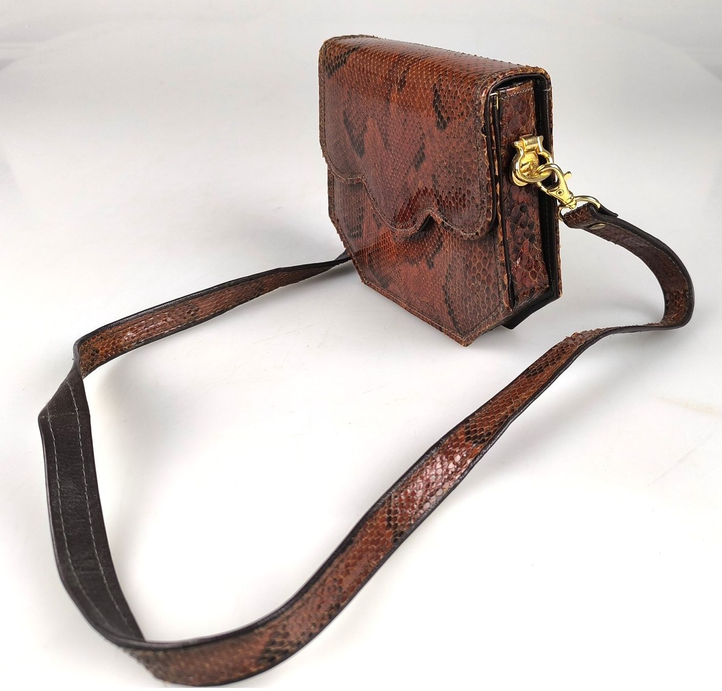 Taschen für Damen: Handtasche braun Schlangenleder Optik – Gebraucht aus Rüti ZH von Restwert_Rueti_ZH 1