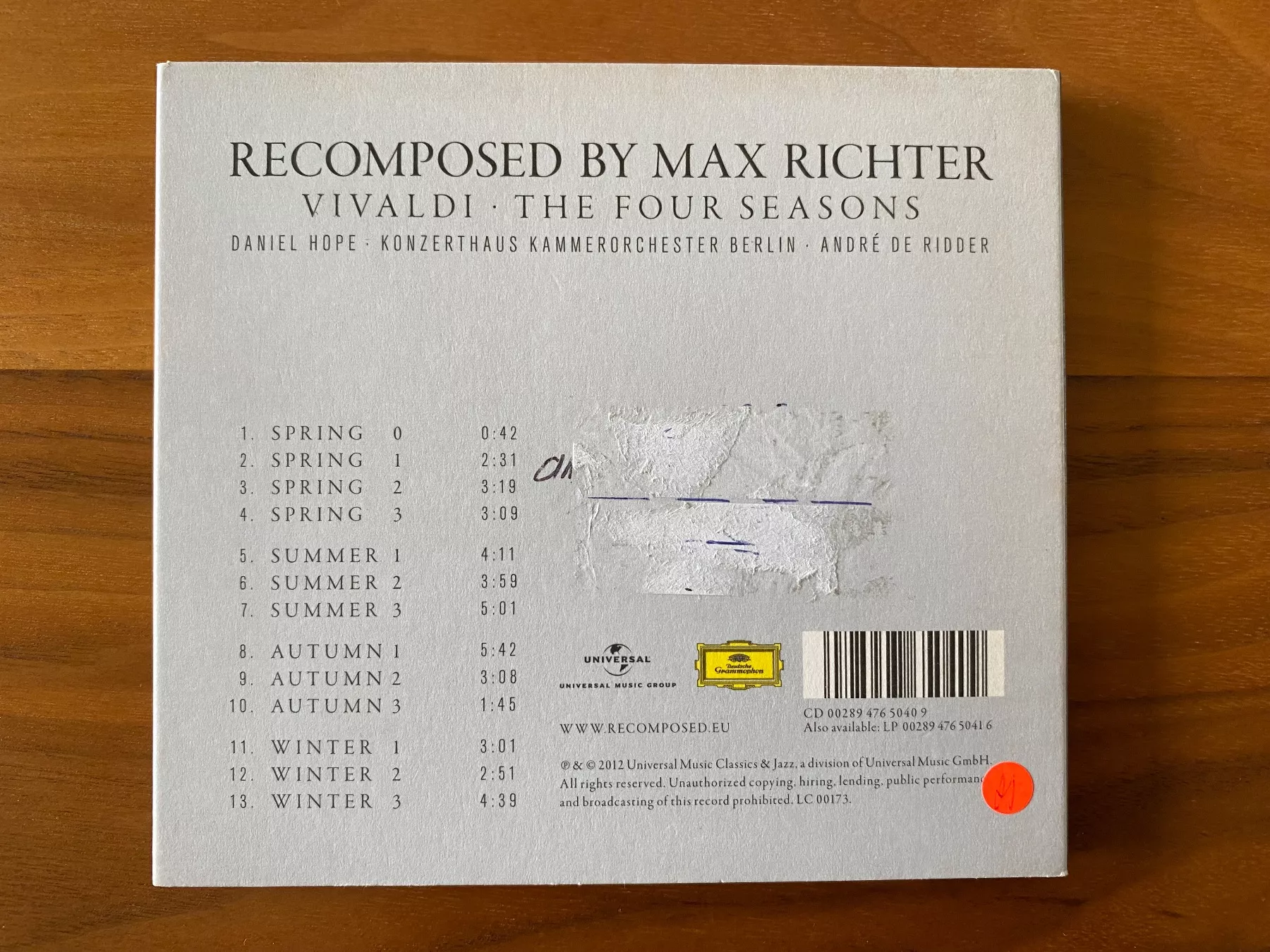 CD - Vivaldi: The Four Seasons - Recomposed by Max Richter (Gebraucht ...