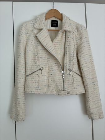 Zara Trafaluc Jacke Tweed Look hellbunt Grösse L neuwertig