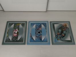 🤩3 ORIGINAL RELIEF-BILDER VON MR MIT VERSCHIEDENEN MOTIVEN