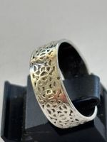 Ring Silber Lorbeermuster offene Grösse guter Zustand