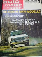 AMS 9/68 Fiat 500 BMW 2800 Renault 16 TS Ford 17 M USA xx