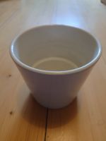 Topf/Blumentopf, Keramik, weiss, Höhe und Durchm. 14cm
