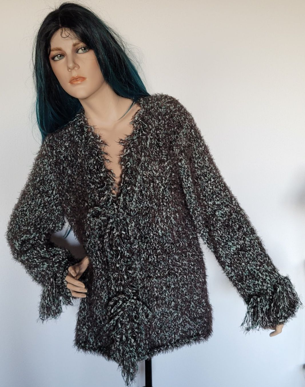 Jacken: Kuschelige Strickjacke Onesize Fransen braun mint – Neu (gemäss Beschreibung) aus SCHÜBELBACH von CoKaHa 3