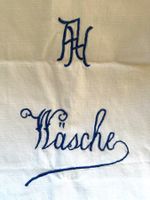 🟢 sac à linge brodé / vintage alter Wäschesack