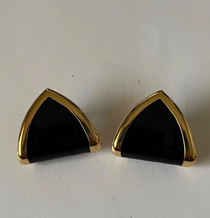 Boucles D'oreilles Vintage Monet - Fermoir Clip, émail Et Alliage, Occasion
