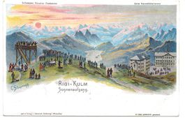 Rigi-Kulm (SZ) Sonnenaufgang  Schlumpf-Litho No 2063 um 1900