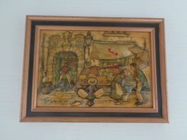 Anton Pieck 3D Relief Bild - Gemüse Laden - Vintage 60er J.