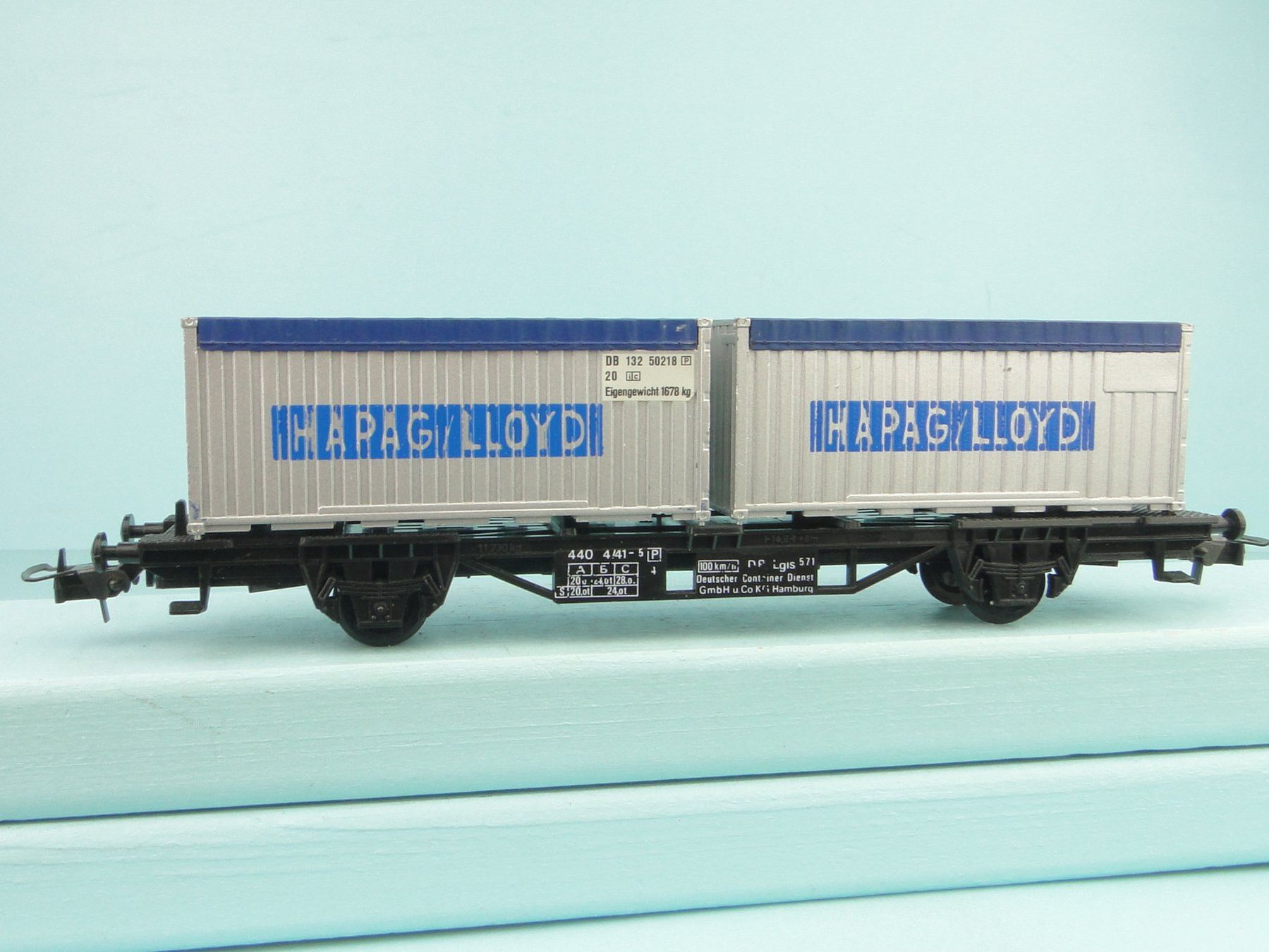 Aku Modellini di ferrovie: Faller Hapag Lloyd Container Wagen – Usato da Bülach venduto da cann11 2
