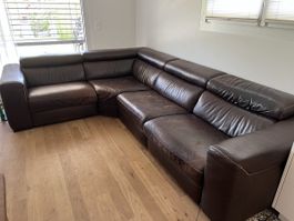 Natuzzi Ledercouch braun – elektrisch verstellbar – L-Form