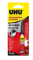 Werkstatt / UHU / Sekundenkleber Pipette 3 g, Transparent