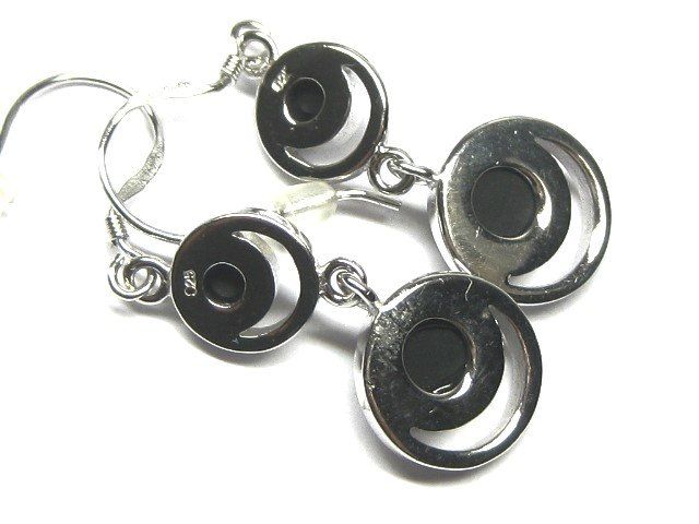 Orecchini pendenti & Orecchini a lobo: Ohrringe Ohrhänger Silber 925 / Onyx Imitat – Usato da Ermatingen venduto da Decovin 1