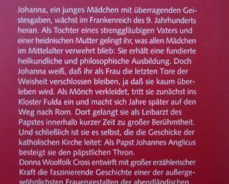 Libri: Die Päpstin  -   von Donna W. Cross   ***    Ferienlektüre – Usato da Niederuzwil venduto da LaBambola 1