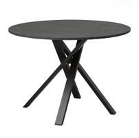 Runder Esstisch schwarz Marmoroptik Durchmesser 105 cm