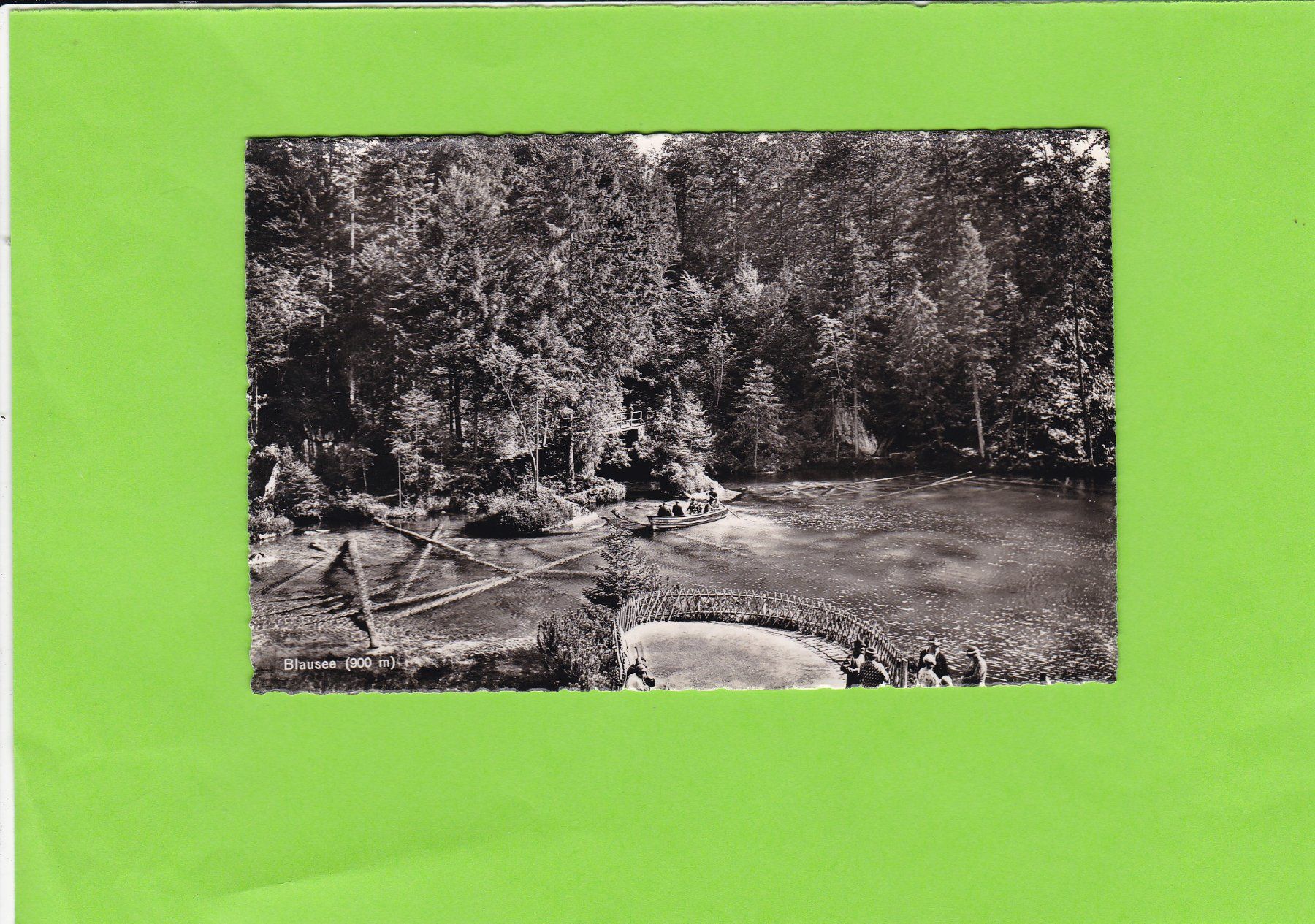 Cartoline postali: Blausee-Ruderboot-belebt – Usato da St. Peterzell venduto da neckertal