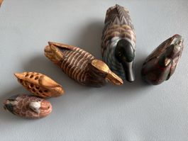 Drei Enten, Holzfiguren, plus 2 Gratis