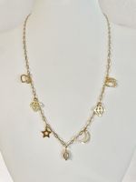 750/18K Gold Diamond Drop Charm Necklace (ECHT Gold)