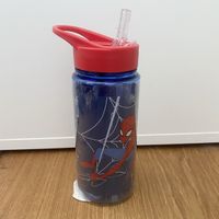 Spiderman Trinkflasche mit Strohhalm, NEU 500ml