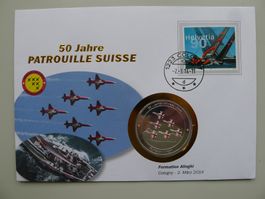 2014 Numisbrief Formation Alinghi 50 Jahre Patrouille Suisse