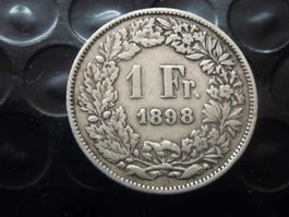 1 Fr. 1898  Auflage 0,40 Mio.  -  Ungereinigt  -